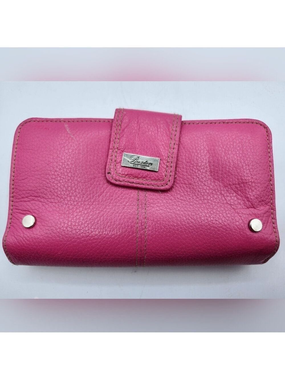 Buxton Pink Leather Wallet Wristlet
